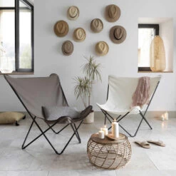 Fauteuil Pliant LAFUMA Pop Up XL Airlon - Grès -Équipement Outdoor Lafuma lfm2777 6535 fauteuil relax pliant lafuma pop up xl ecru ambiance