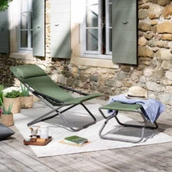 Bain De Soleil LAFUMA Transabed BeComfort - Olive -Équipement Outdoor Lafuma lfm2829.9548 bain soleil lafuma transabed becomfort olive ambiance