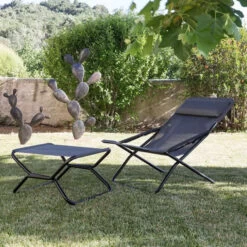 Bain De Soleil LAFUMA Transabed - Obsidian -Équipement Outdoor Lafuma lfm2864 6897 bain soleil lafuma transabed noir ambiance