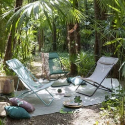 Chaise Longue LAFUMA Maxi Transat Plus - Bleu -Équipement Outdoor Lafuma lfm2926 9258 chaise longue lafuma maxi transat plus bleu ambiance 2